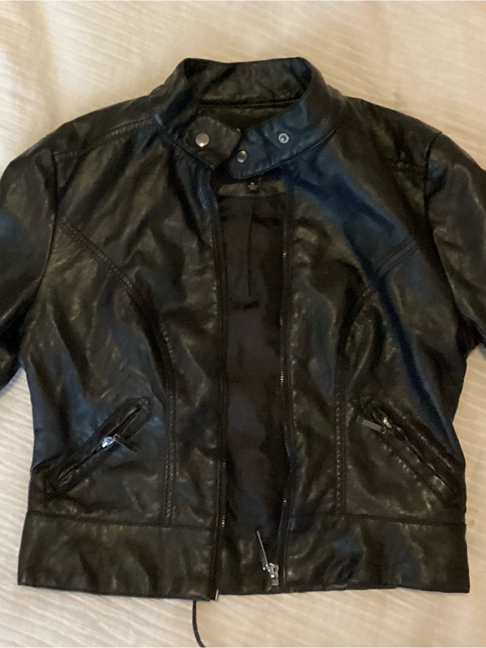 Therapy Black Faux Leather Moto-Style Jacket